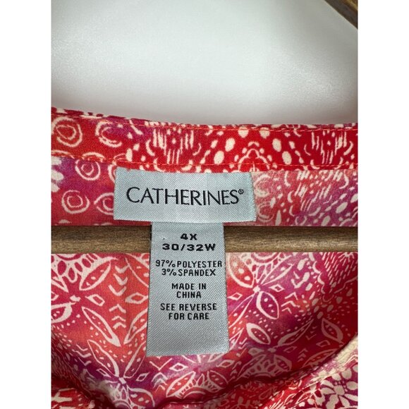 Catherines Womens Button-Down 3/4 Sleeve Relaxed Fit Blouse Size 4X - Picture 5 of 9